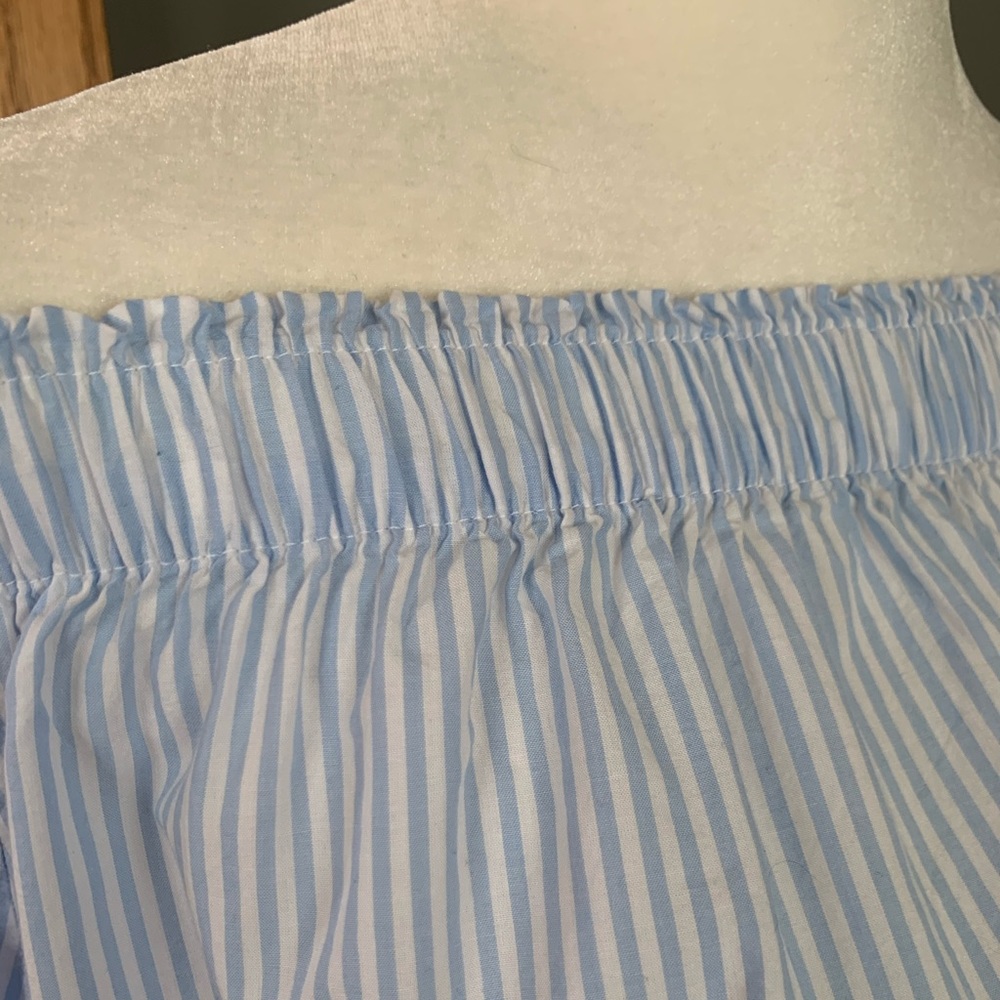 H&M L.O.G.G. White and Light Blue Striped Top - Picture 8 of 8